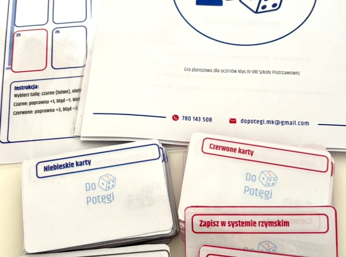 Gra planszowa "Rzymski wyścig" - gra do nauki/powtórki zapisu liczb w systemie rzymskim.