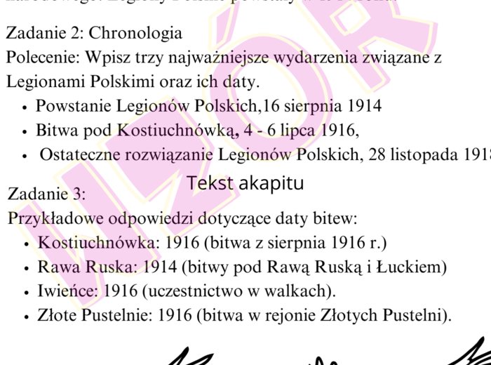 Karty Pracy LEGIONY POLSKIE / HISTORIA