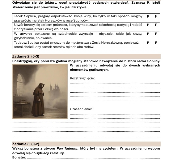 Sprawdzian z "Pana Tadeusza"