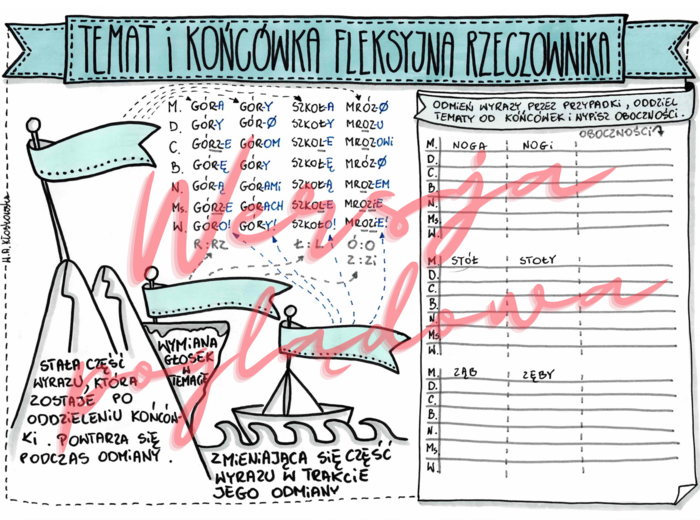 Temat i końcówka fleksyjna rzeczownika