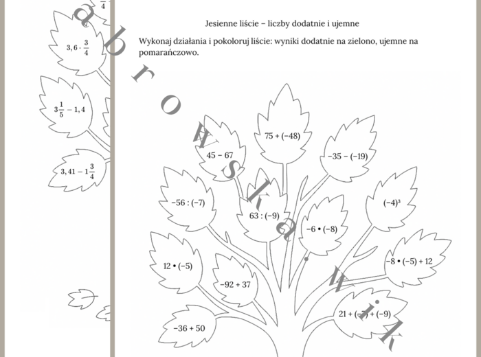 Jesienne liście – zestaw kart pracy