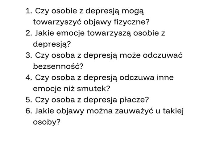 Konspekt zajęć - "Depresja- choroba cywilizacyjna" 