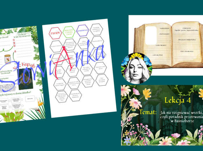 Zestaw materiałów dydaktycznych do omówienia lektury „Baśniobór” Brandona Mulla + PREZENTACJA GRATIS