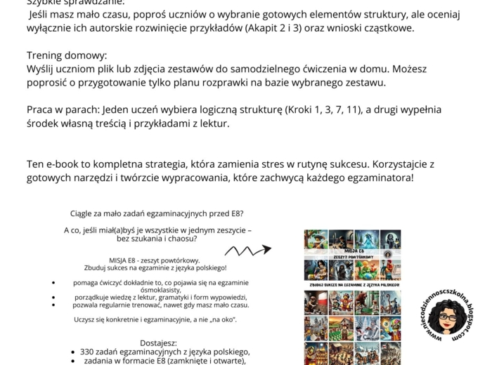 MISJA  ROZPRAWKA TRENING ARGUMENTACYJNY  20 zestawów