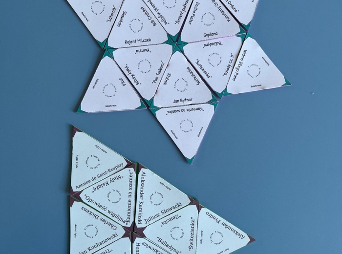 Trimino - bohater - lektura oraz lektura - autor - powtórka E8