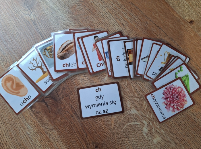 Ortografia - ch - karty do gry, karty do pracy, dysleksja