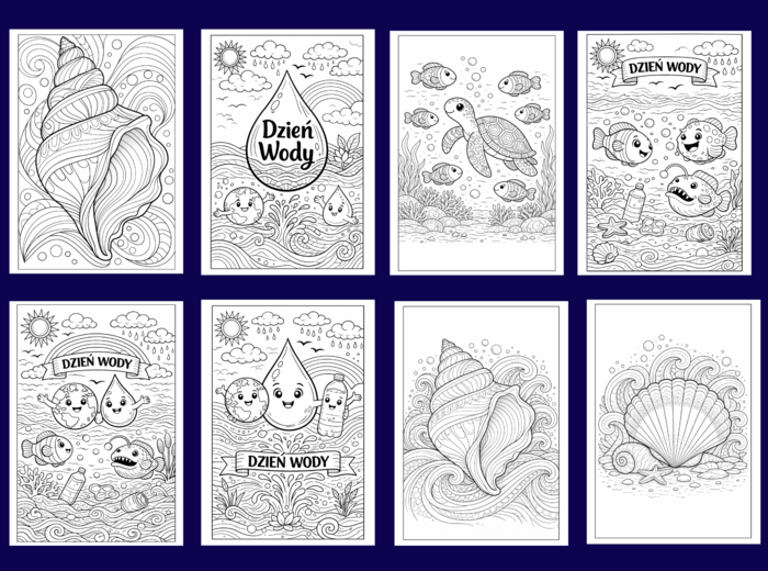 DZIEŃ WODY - kolorowanki - 24 strony