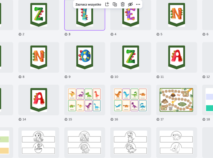 Dzień Dinozaura - napis, odznaki, dyplomy, opaski, gry, dinozaury