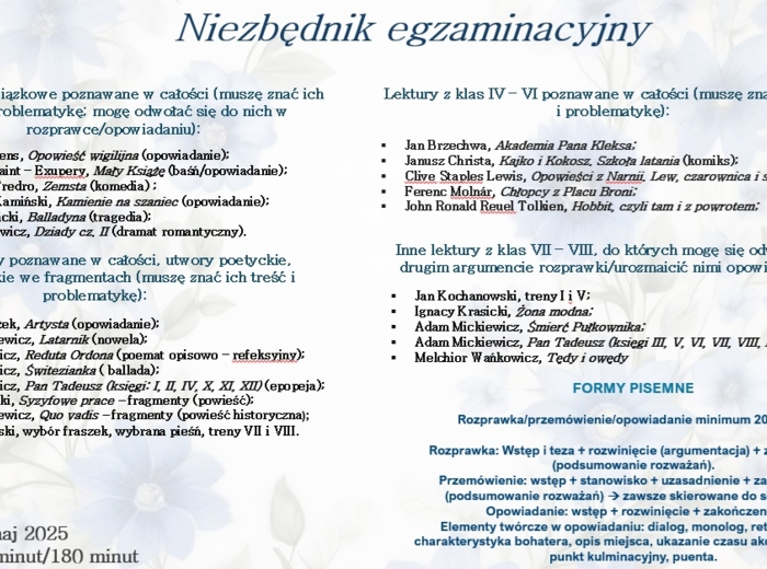 Niezbędnik egzaminacyjny E8 2025