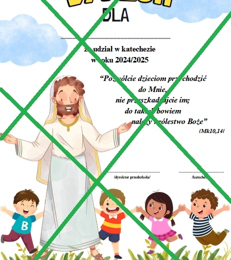 DYPLOM ZA UDZIAŁ W KATECHEZIE