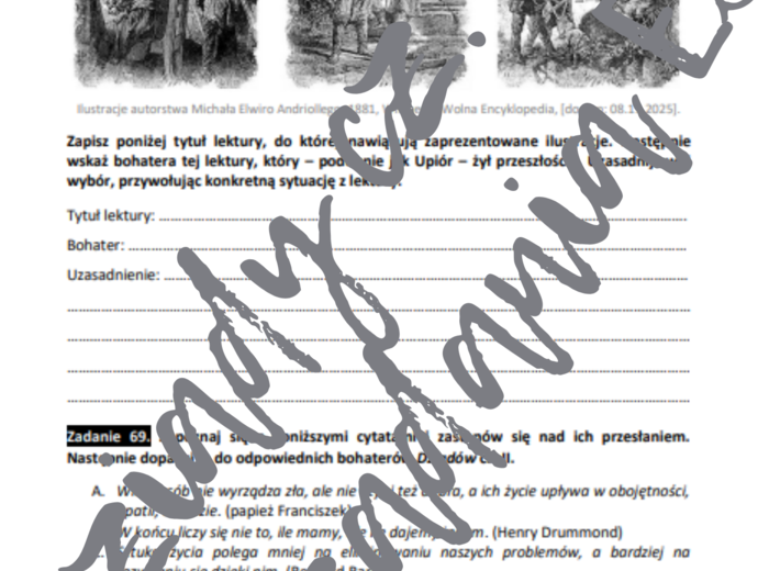 E8 „Dziady” cz. II *ZBIÓR ZADAŃ EGZAMINACYJNYCH* – wymagania 2024/2025 i 2025/2026
