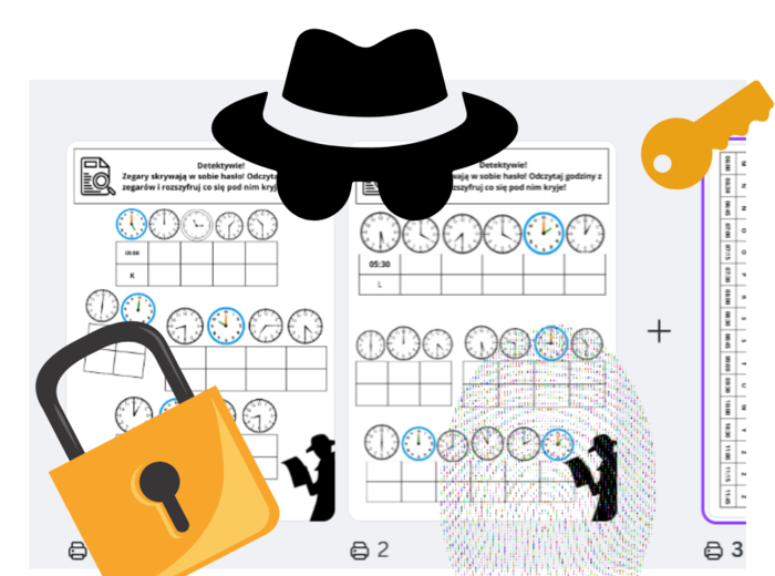 Zegar, Szyfr zegarowy, Karta pracy zegary, zabawa z zegarem