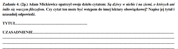 Trening przed egzaminem ,,Dziady cz. II''