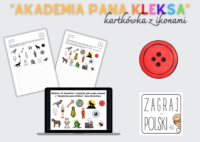Kartkówka z ikonami – „Akademia pana Kleksa” Jana Brzechwy