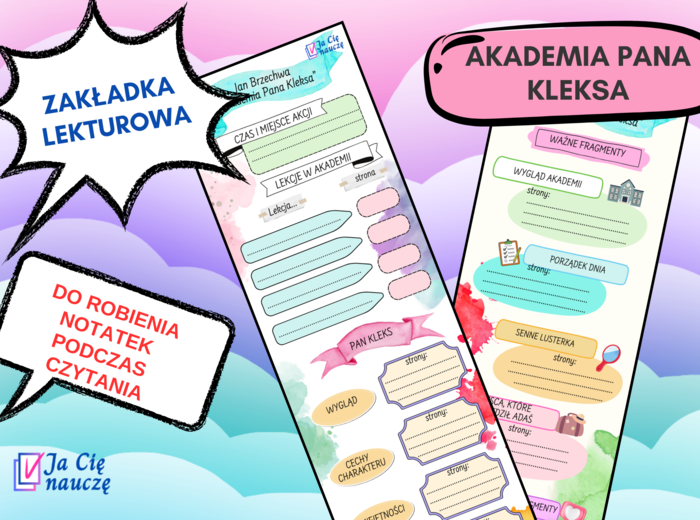 Akademia Pana Kleksa - karta pracy zakładka