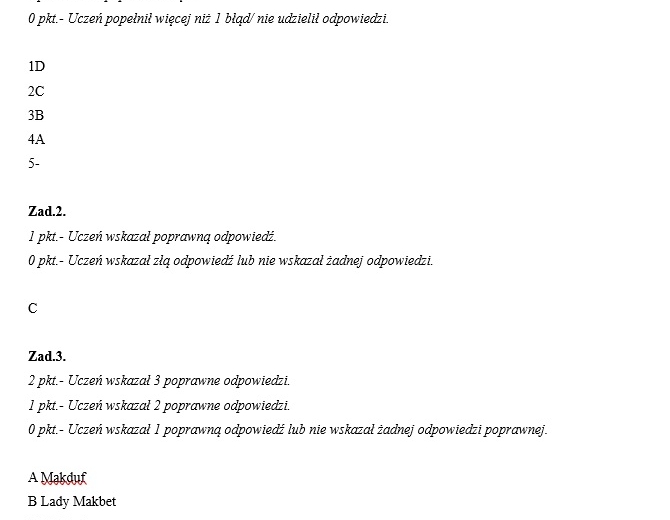 Kartkówka_Makbet (10 zadań)+ klucz odpowiedzi_Polski Level Up