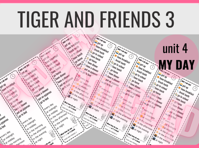 Tiger and Friends 3 unit 4 MY DAY - zakładki do książki