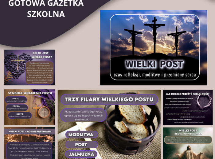 Wielki Post — gotowa gazetka szkolna do druku
