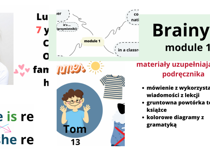 Brainy 5, unit 1, materiały dodatkowe- korepetycje, szkoła- mówienie, dodatkowe zadania na bazie tego co w podręczniku