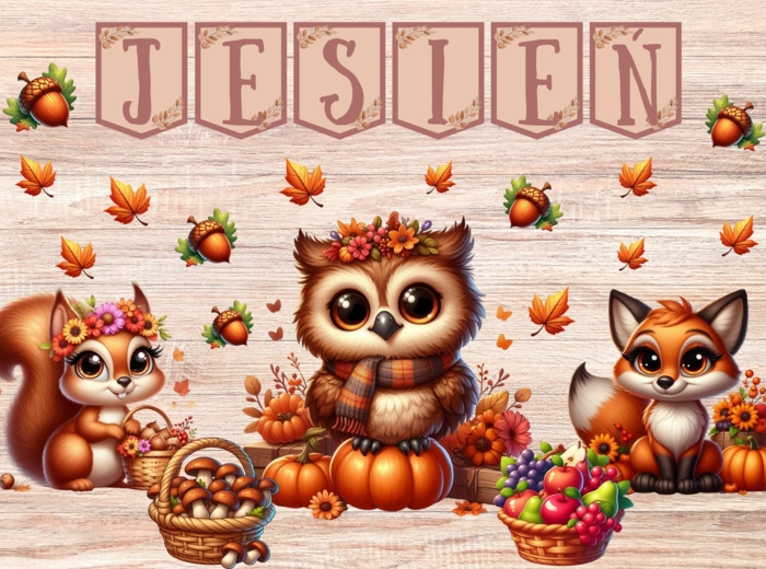 🦊 Zestaw JESIENNE ZWIERZĘTA 🐿️