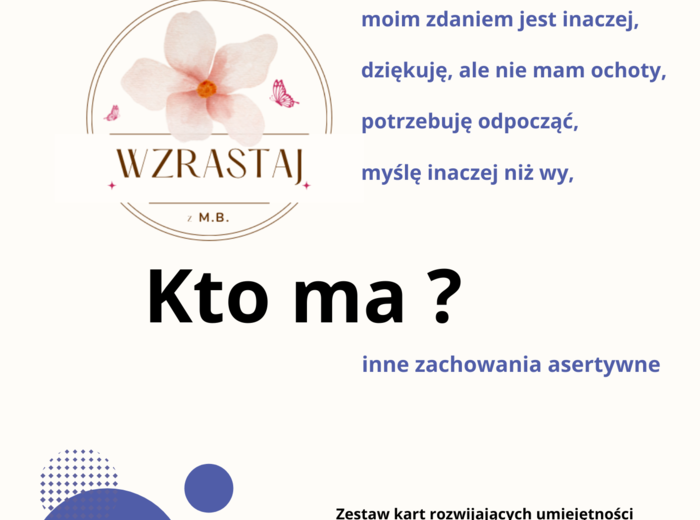 Ja mam, kto ma - asertywność