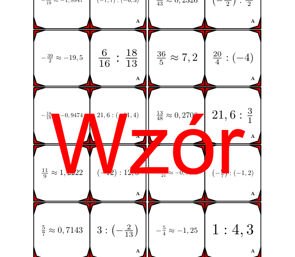 Domino - Dzielenie liczb wymiernych | matematyka