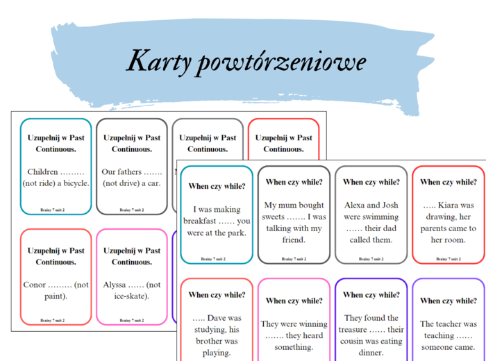 Brainy 7 unit 2 karty powtórzeniowe