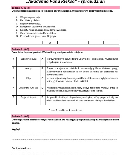 Zestaw lekturowy "Akademia Pana Kleksa"