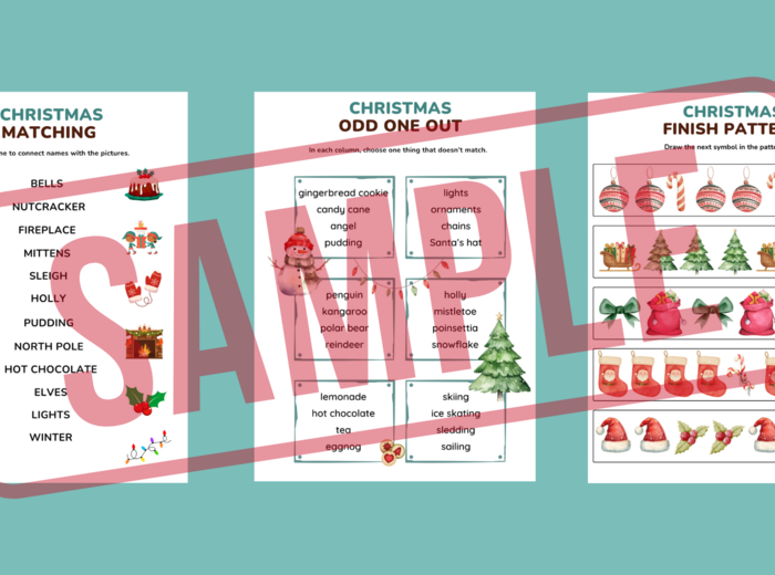 CHRISTMAS MEGA PACK – zestaw gier, kart pracy i aktywności świątecznych dla klas 1–3 | Christmas Worksheets (wykreślanki, kodowanie, krzyżówka, kolorowanki, gry typu memory, domino, Ja mam... Kto ma...i WIĘCEJ!)