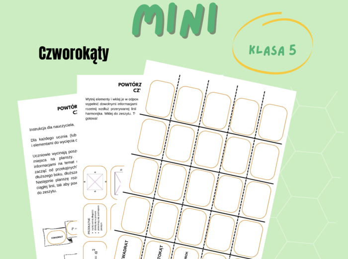 Wszystko o czworokątach, klasa 5, mini lapbook