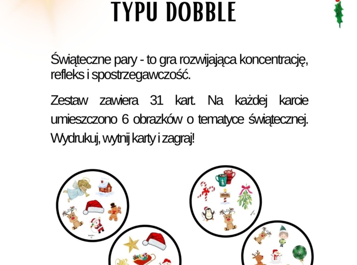 Świąteczne pary - gra typu dobble