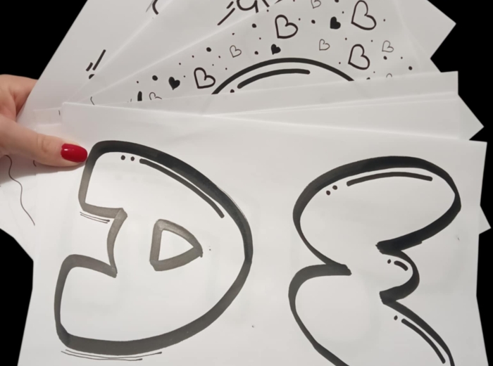 Walentynkowy zestaw edukacyjny — czarno-biały PDF do druku