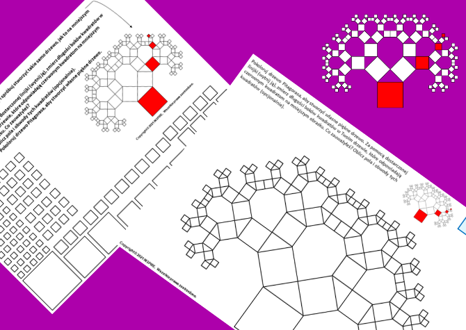 Math and Art Projekt: Drzewo Pitagorasa. Matematyka + Sztuka - Pole i Obwód, Trójkąty 45°, 45°, 90° i 30°, 60°, 90°, Twierdzenie Pitagorasa