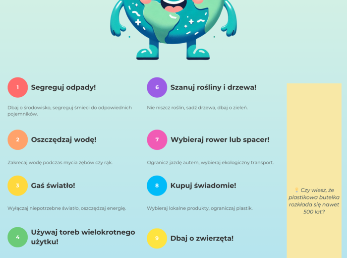 Plakaty edukacyjne. Ochrona środowiska. Ekosystemy. Rośliny i zwierzęta zagrożone