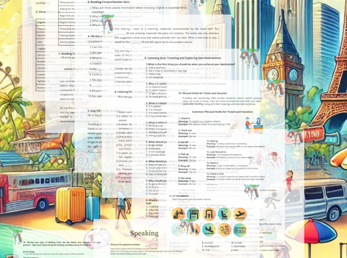 ZESTAW 3 WAKACYJNYCH LEKCJI ANGIELSKIEGO B1/B2. Karty pracy. Worksheet. Gotowe lekcje.