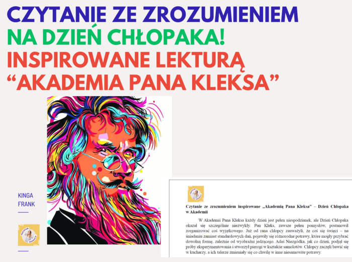 📚 Czytanie ze zrozumieniem inspirowane „Akademią Pana Kleksa” – idealne dla klas 4-6! 🎩