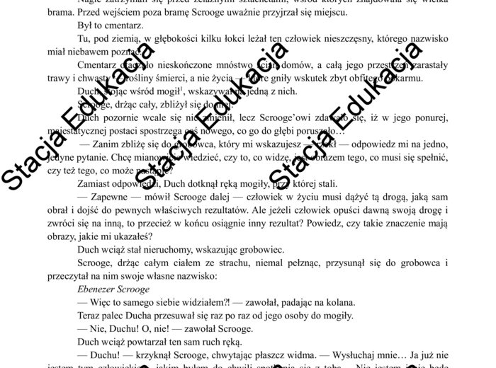 Egzamin ósmoklasisty – Arkusz z języka polskiego „Opowieść wigilijna” | Pełny test z kluczem odpowiedzi