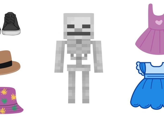 Ubieranka Minecraft Szkielet i Creeper do wycięcia