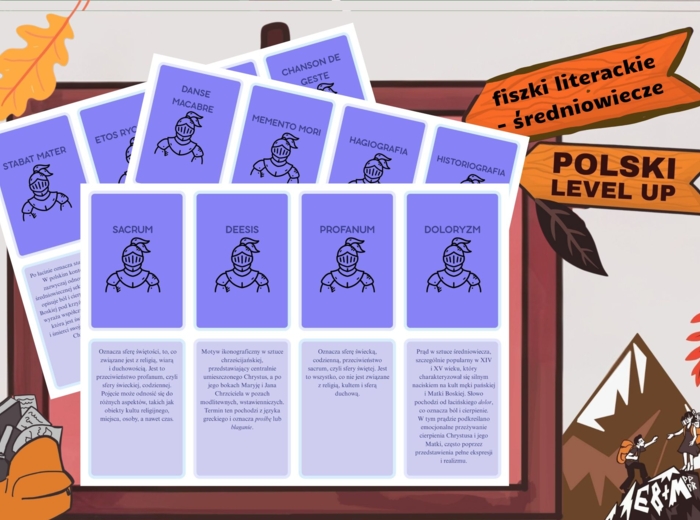 fiszki literackie_średniowiecze_Polski Level Up