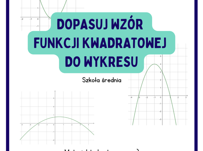 Dopasuj wzór funkcji kwadratowej do wykresu. Szkoła średnia :)