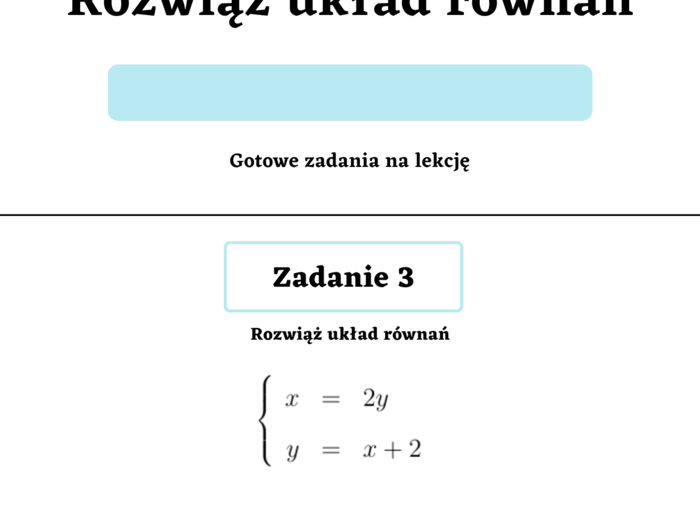 Rozwiąż układ równań. Pierwsza lekcja z układów równań. Szkoła średnia :)