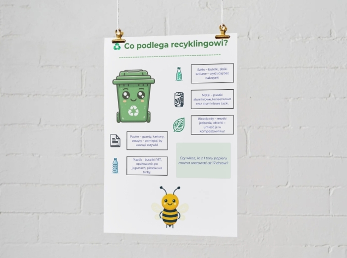 Infografiki. Jak oszczędzać wodę? Jakie odpady podlegają recyklingowi? Co można zrobić dla Ziemi?