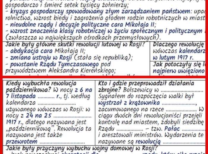 Przewrót bolszewicki w Rosji w 1917 r. i jego następstwa