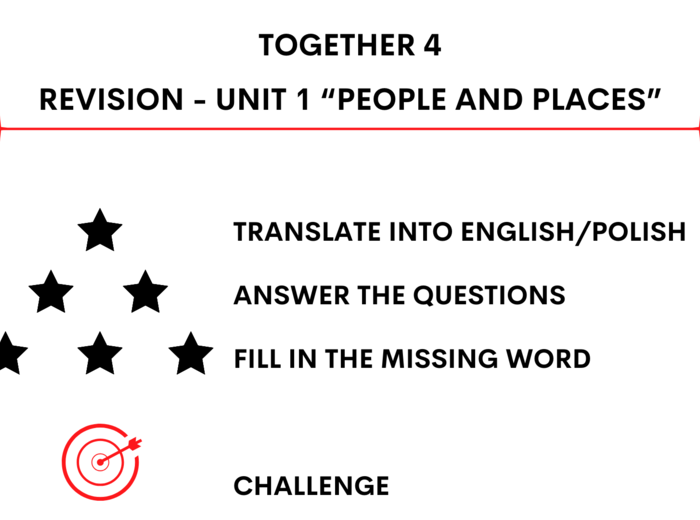 Together 4 - Revision Game Unit 1 materiały utrwalające