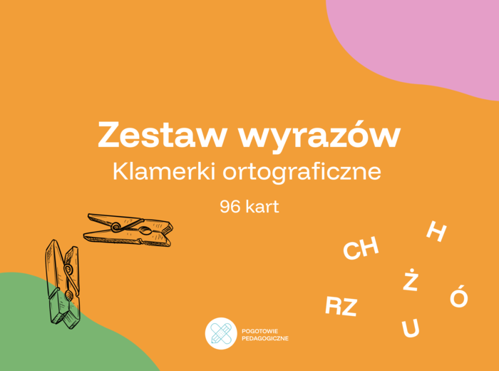Zestaw wyrazów z trudnościami ortograficznymi- klamerki. 96 kart.