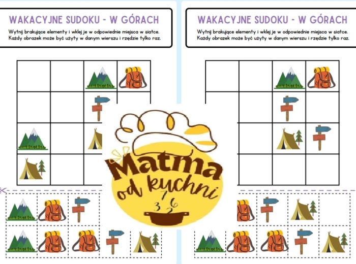 Wakacyjne sudoku obrazkowe