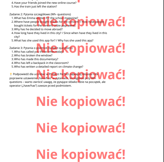 Karta pracy 🌟 Grammar in Action – ćwiczenia z Present Simple, Present Continuous i Present Perfect! 🌟 B1-B2