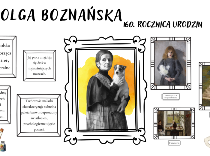 OLGA BOZNAŃSKA- 160. rocznica urodzin/ patronka roku/gazetka/ozdoba/możliwość własnej aranżacji