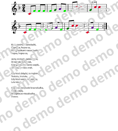My jesteśmy krasnoludki nuty literowe