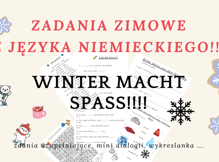 Deutsch im Winter – Zimowe zadania z języka niemieckiego (A1–B1)